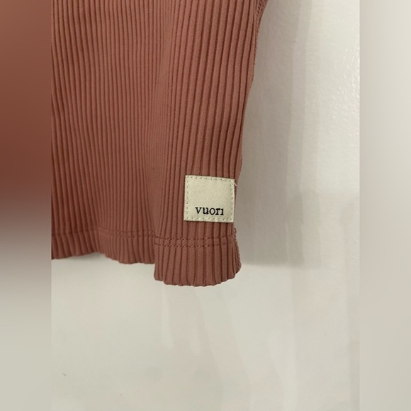 Vuori Ribbed Strappy Tank Top in Dusty Rose - Picture 3 of 4